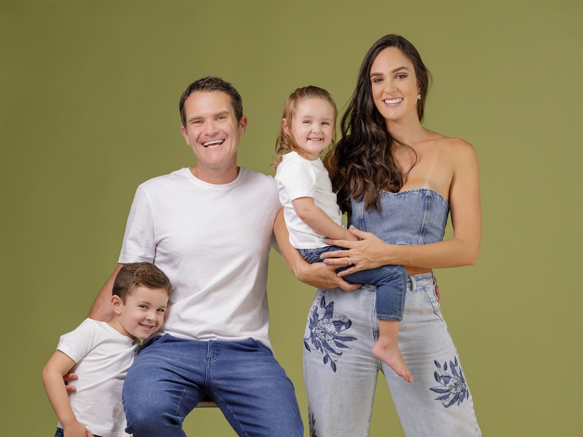 Chad Peace with his wife, Arieli, and their children, Angelo and Belle.